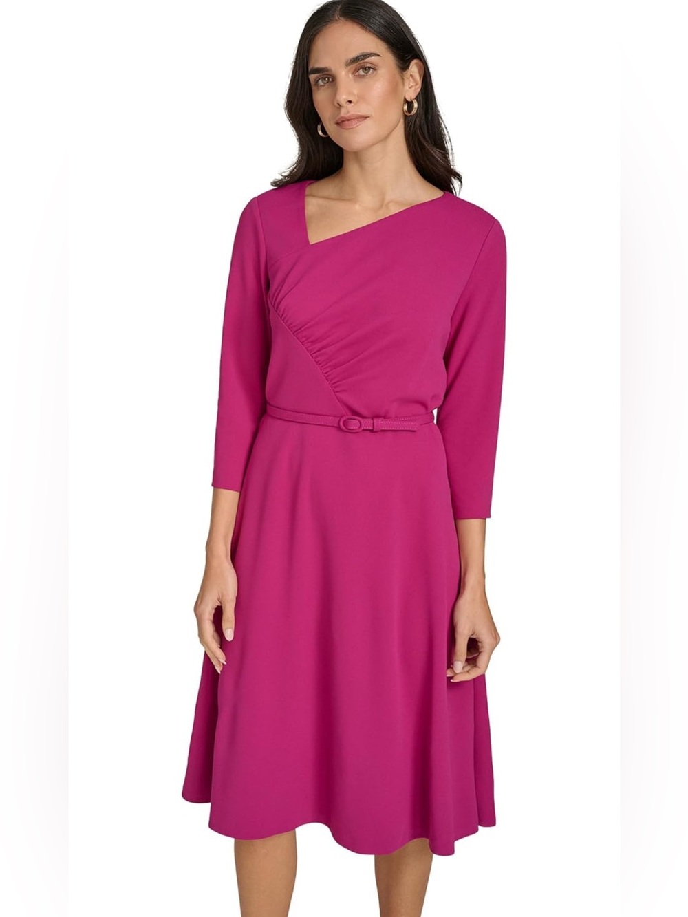 Calvin Klein Womens Basic Scuba Crepe Midi DressDress Size 16